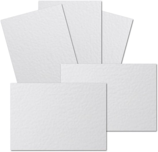 200 stuks DIN A4 karton met linnenstructuur - Kleur: Wit - 29,7 x 21 cm - 190 gram per m² - Enkele kaart zonder vouw - Ideaal voor knutselen, scrapbooking, wenskaart