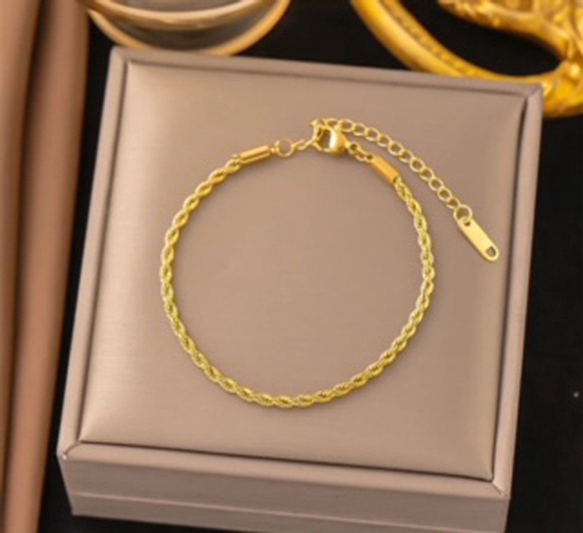 JP Family Jewelry - Luxe Armband - Dubbel Verguld RVS, Lengte 16 - 21 cm