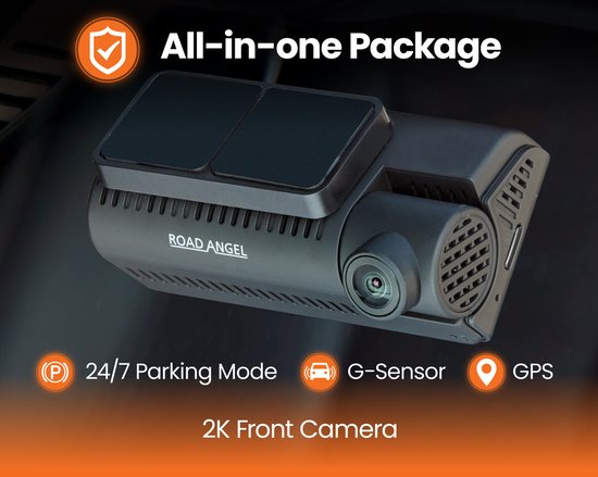Road Angel Halo Guard Dashcam voor Auto - 2K Autocamera - Met Wifi - Looprecording - Nachtzicht - beeldstabilisatie