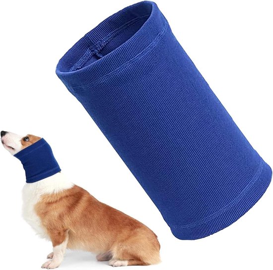 Frienda 2 stuks hondensnood hond nek en oren warmer huisdier hond hoodie hond oor wrap snood warm winter hond hoed gebreide snood hoofddeksels voor comfort, anti-angst bij lawaai plaats