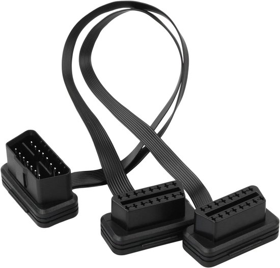 vhbw OBD2 verlengkabel, on-board diagnosestekker, 16-pins vrouwelijk naar 16 -pins, mannelijk, compatibel met voertuig, diagnoseapparaten, 300 cm