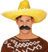 Fiestas Guirca Mexicaanse Sombrero hoed voor heren - carnaval/verkleed accessoires - geel - dia 50 cm