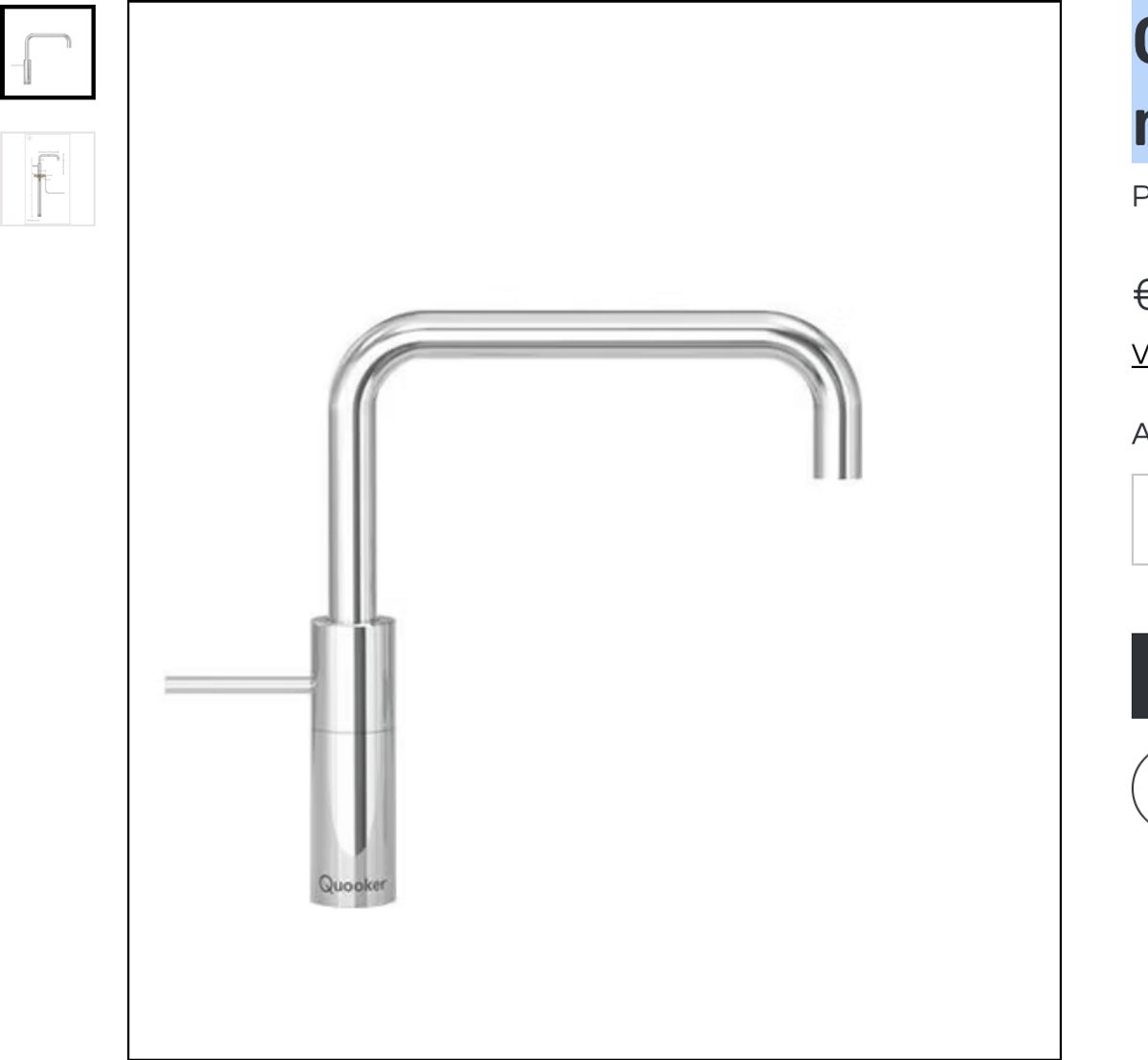 Quooker mengkraan Square Chroom