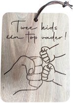 Twee kids één top vader - Vaderdag cadeau met tekst - Cadeau voor papa - Geschenk - Kado - Verjaardag - Vaderdag Cadeau - Vaderdag cadeautjes - Vaderdag kados - Vaderdag geschenk - Vaderdag cadeaupakket - Vaderdag pakket - Vaderdag cadeautje voor hem