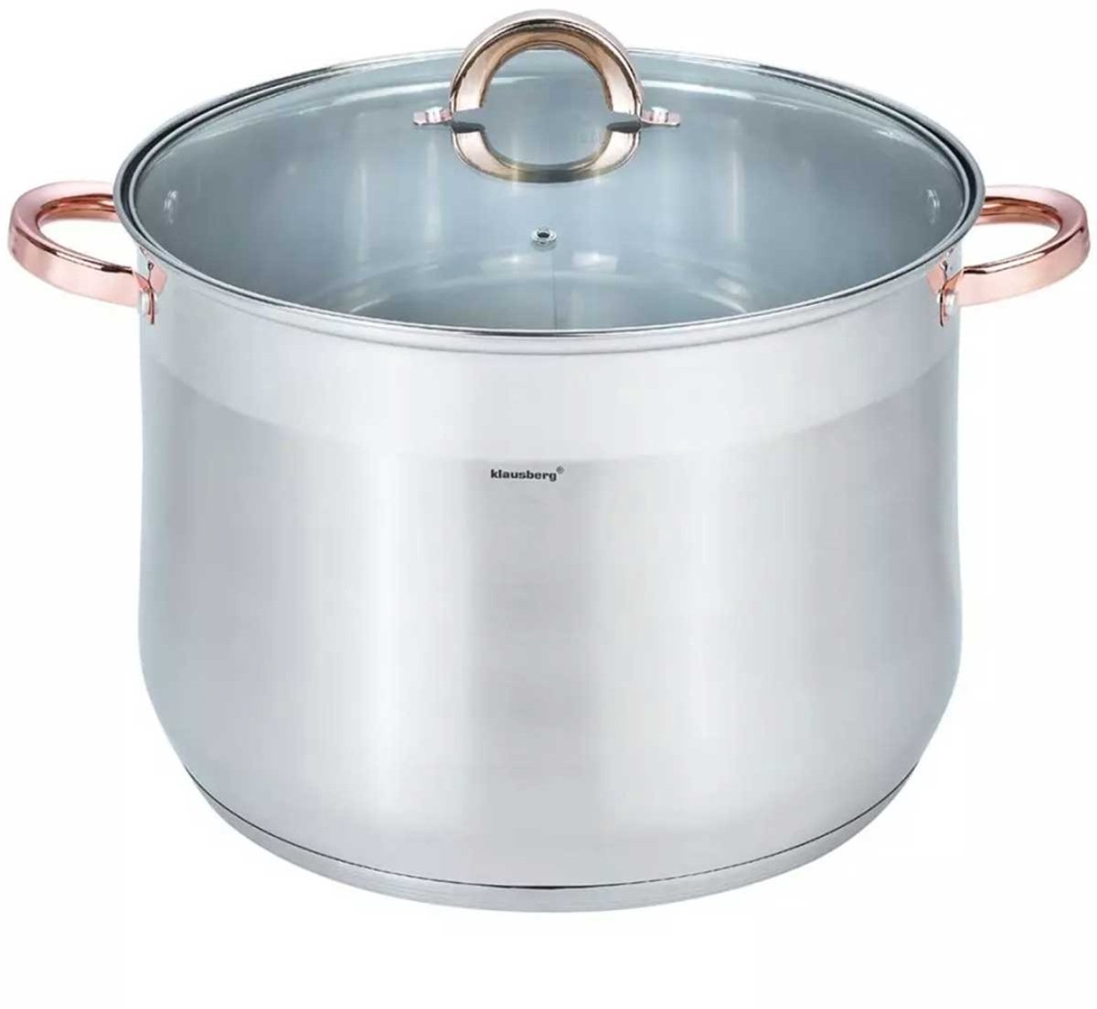 Klausberg 7797 - soeppan met deksel - 18.7L - 32 cm - RVS - inductie - alle warmtebronnen