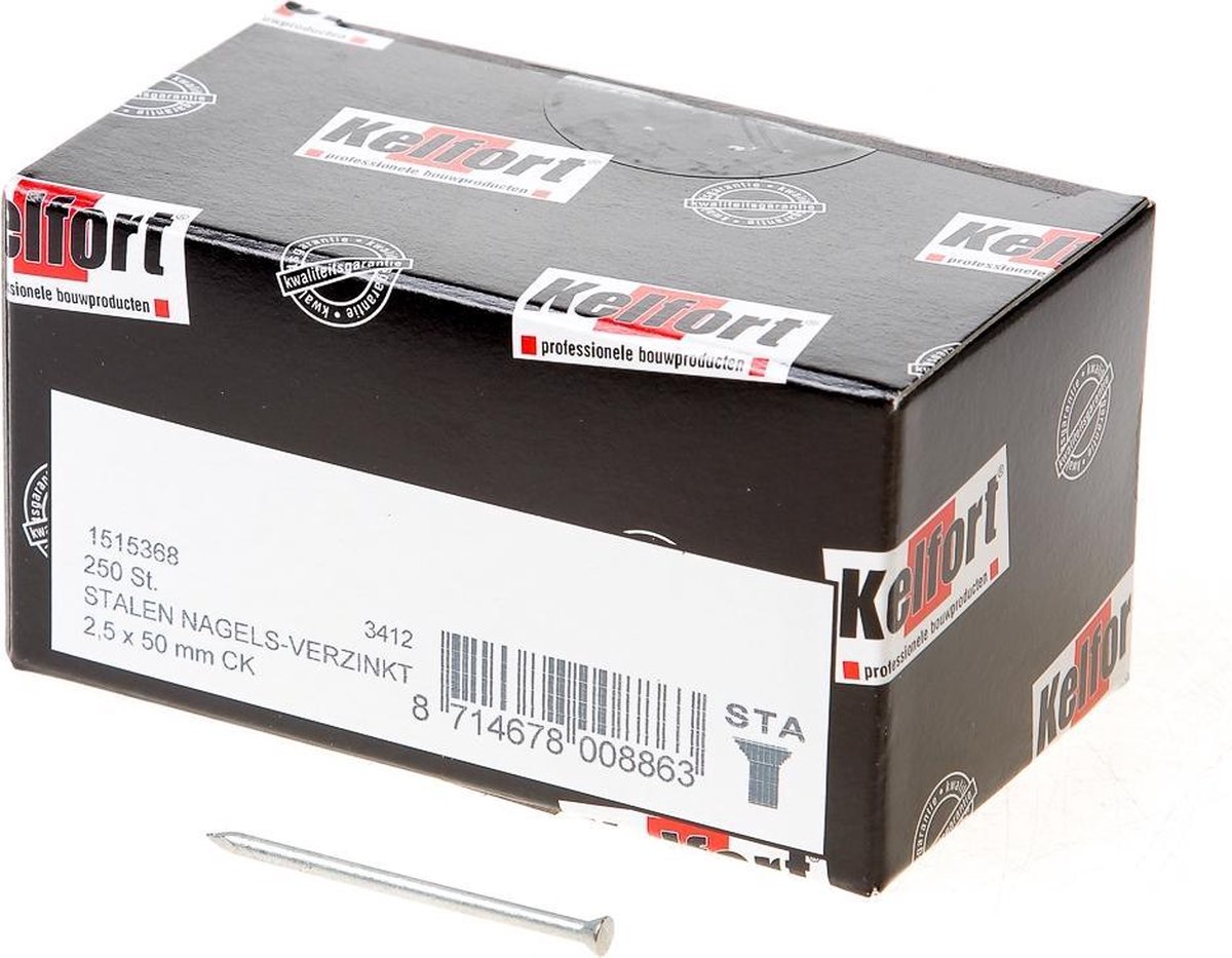 Kelfort Buigzame stalen nagel 50 x 2.5mm