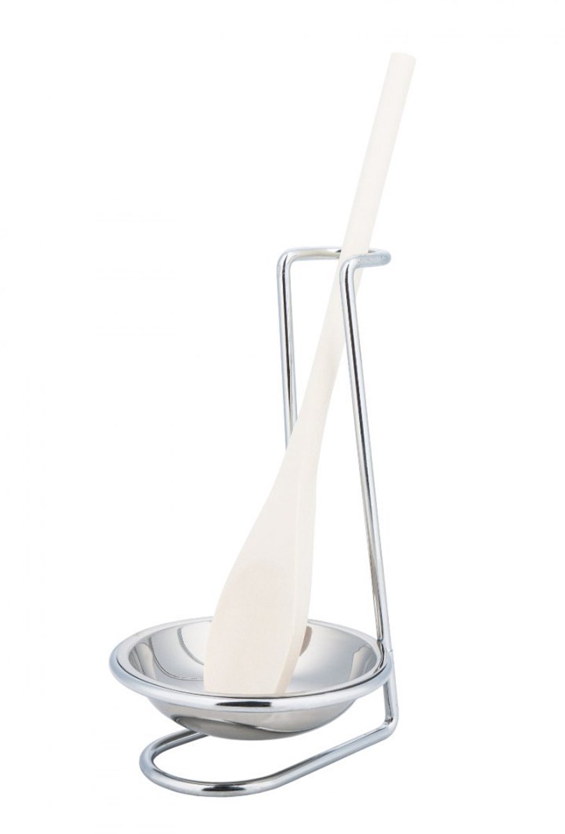 Kinghoff - Keuken Standaard Met Lepel - Roestvrij Staal - Hout - 17,5 cm