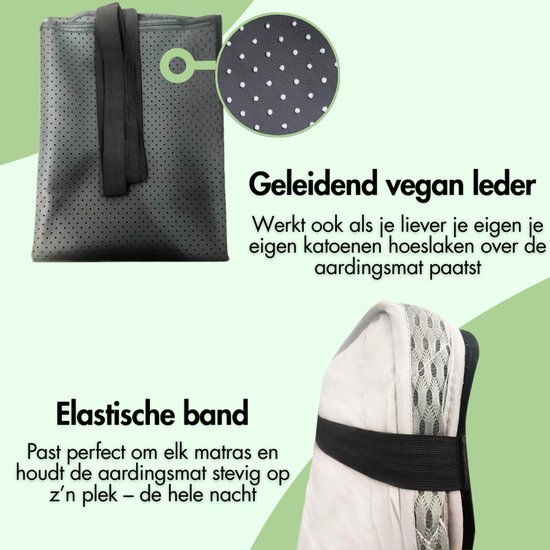 Aardingsmat - Groundingly - Aarding slaapmat - Aarding - Inclusief testpen en stopcontact tester - Earthing - Grounding - 100% vegan leder - (137x185) van Groundingly — afbeelding 2