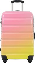 Bol.com Harde koffer L（24“） Handbagagekoffer 4 wielen ABS-materiaal met cijferslot 41.5x27.5x59 cm kleurverloop geel-roze aanbieding