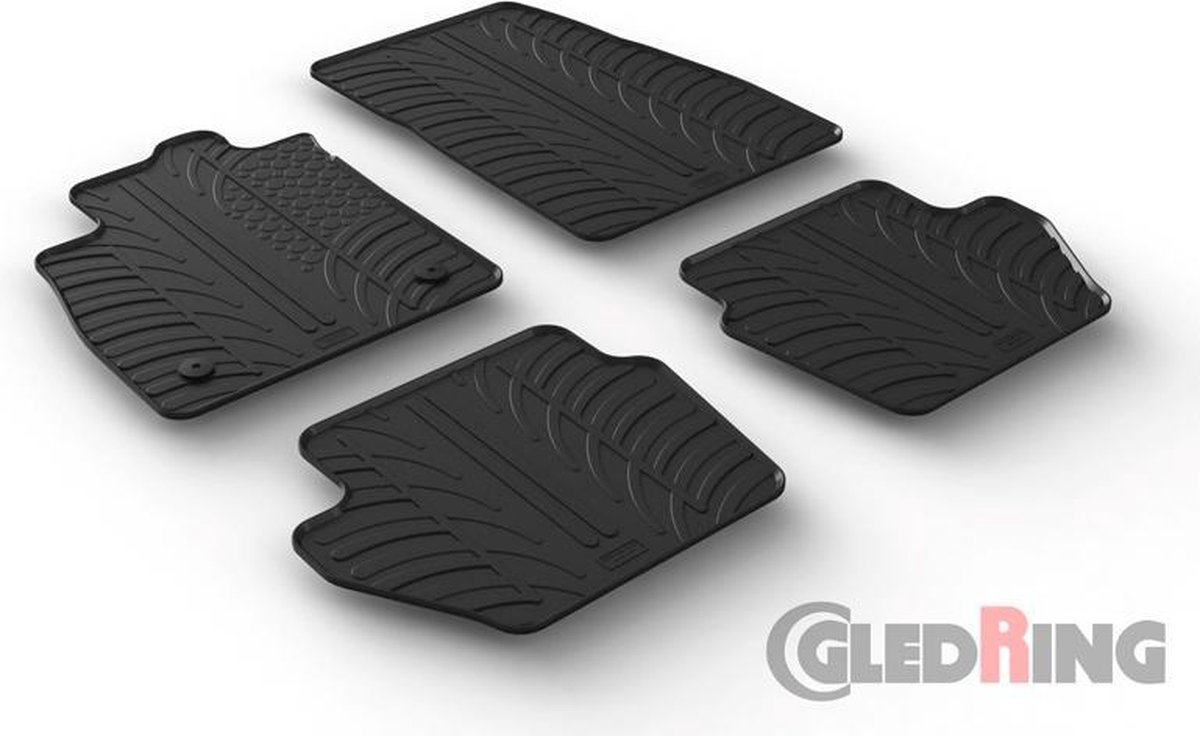 Gledring Rubbermatten passend voor Ford Fiësta 5-deurs 2017- (T profiel 4-delig + montageclips)
