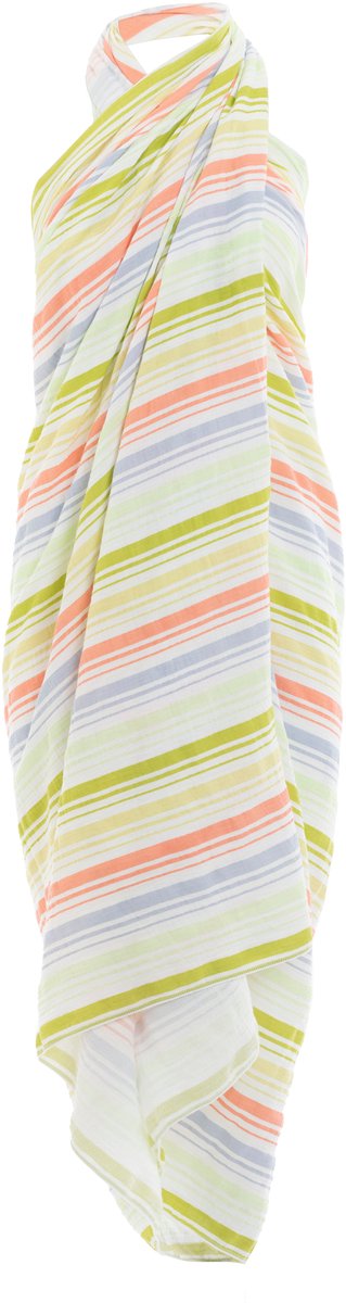 Knit Factory Viva Pareo - Sarong - Stranddoek - Strandlaken - Strandjurk voor Dames - Stola - XL Sjaal - Zomer Must-have - Tropical Green - 100% Katoen