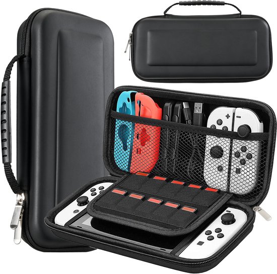 YONO Case geschikt voor Nintendo Switch - OLED - Opbergtas - Beschermhoes - Hoes - Koffer - Accessoires - Zwart