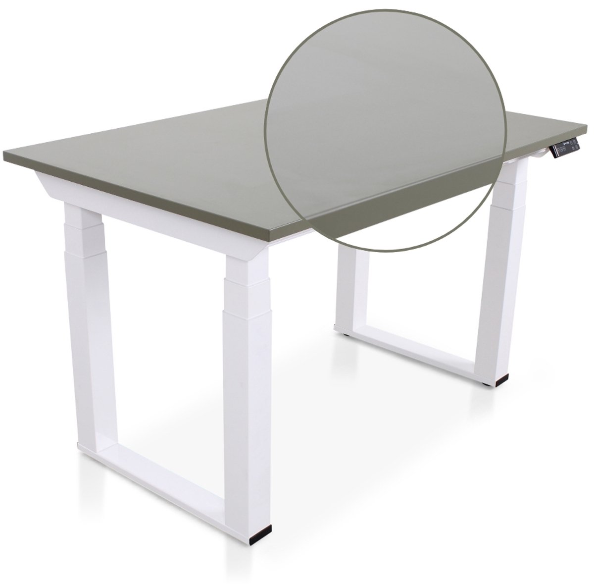 Multi Ratio Lineaflex MRC SOLID Zit-Sta Bureau – Elektrisch Verstelbaar – 140x80 cm – Blad Forest Green – Wit Frame – ARBO Norm NEN-EN 527 – Met memorybediening – 200 KG Draagvermogen – 130 cm Hoog