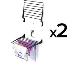 2x Foxydry Fold 60 black wasdroogrek wandmontage clicksysteem - 60 x 50 x 10 cm