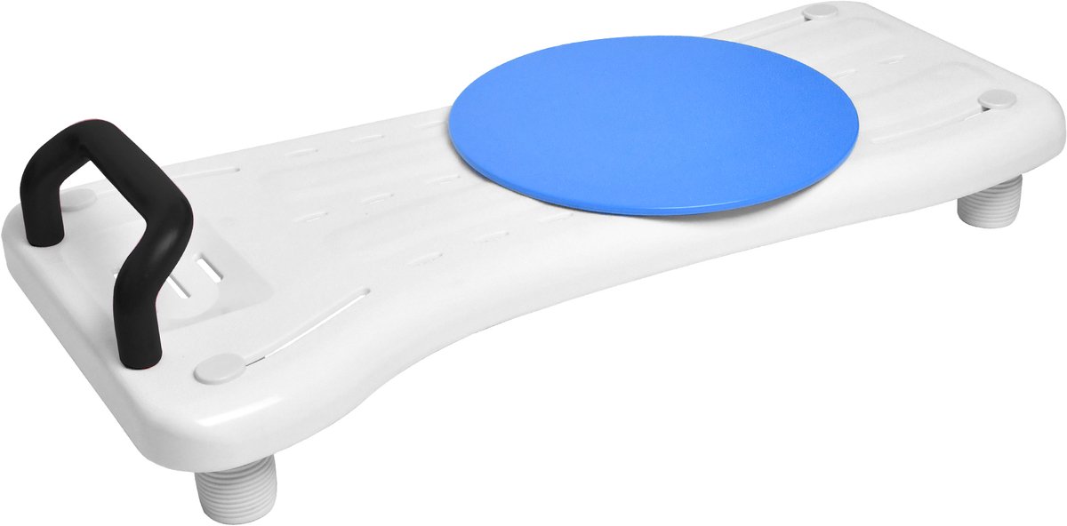 Aufun badkuipzitje – voor senioren en volwassenen – met zeeprek, draaischijf en handgreep – draagvermogen 150 kg – ca. 75 cm lang – zwart