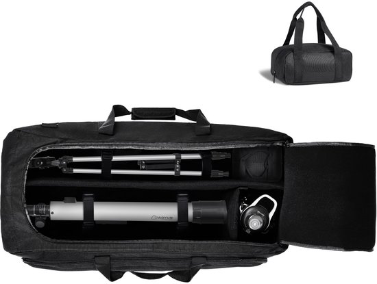 VEVOR Telescopische tas, 104 x 36 x 28 cm, telescopische tas met vaste gespen, meerdere vakken en afneembare scheidingswand, gewichtstas voor optische buizen en statief, Zwart, Opbergtas voor