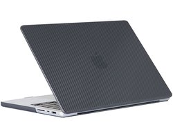 Mobigear Laptophoes geschikt voor Apple MacBook Pro 14 Inch (2021-2025) Hoes Hardshell Laptopcover MacBook Case | Mobigear Carbon - Zwart - Model A2442 / A2779 / A2918 / A2992 / A3401 / A3112 / A3434