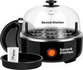 Bol.com Savoré Kitchen 3-in-1 Eierkoker 7 Eieren - Electrisch - Eierkokers met Timer - Zwart aanbieding