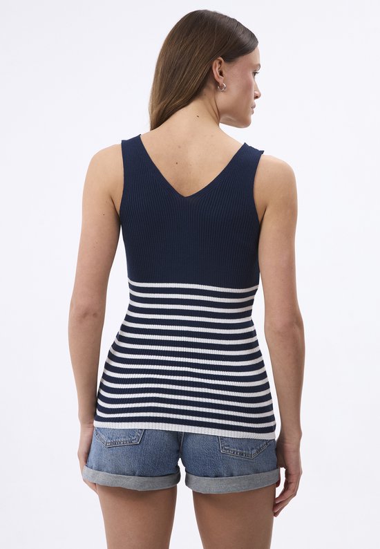 Felix Hardy Tricot T-shirts de 3 débardeurs d'été pour femme Beige-Bleu ciel-Bleu marine - S