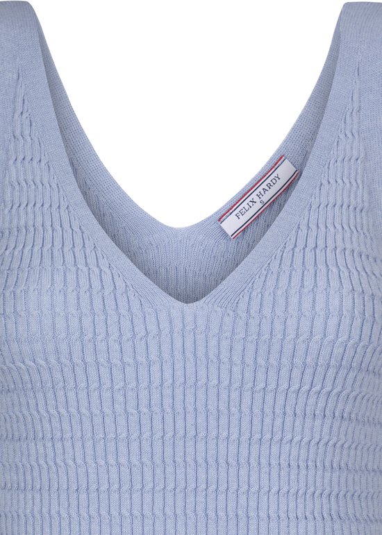 Felix Hardy Tricot T-shirts de 3 débardeurs d'été pour femme Beige-Bleu ciel-Bleu marine - S