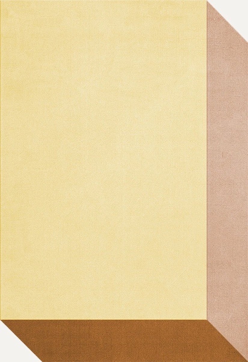 Layered Teklan Box Yellows Vloerkleed - 250 x 350 cm - Geel - Rechthoekig - Wol - Eetkamer, Woonkamer, Slaapkamer - Geometrisch - Modern