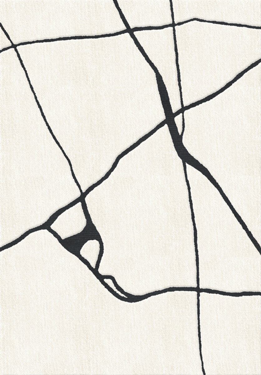 Layered Gotland Gute Black And White Vloerkleed - 300 x 400 cm - Zwart & Wit - Rechthoekig - Wol - Eetkamer, Woonkamer, Slaapkamer - Abstract - Design, Modern
