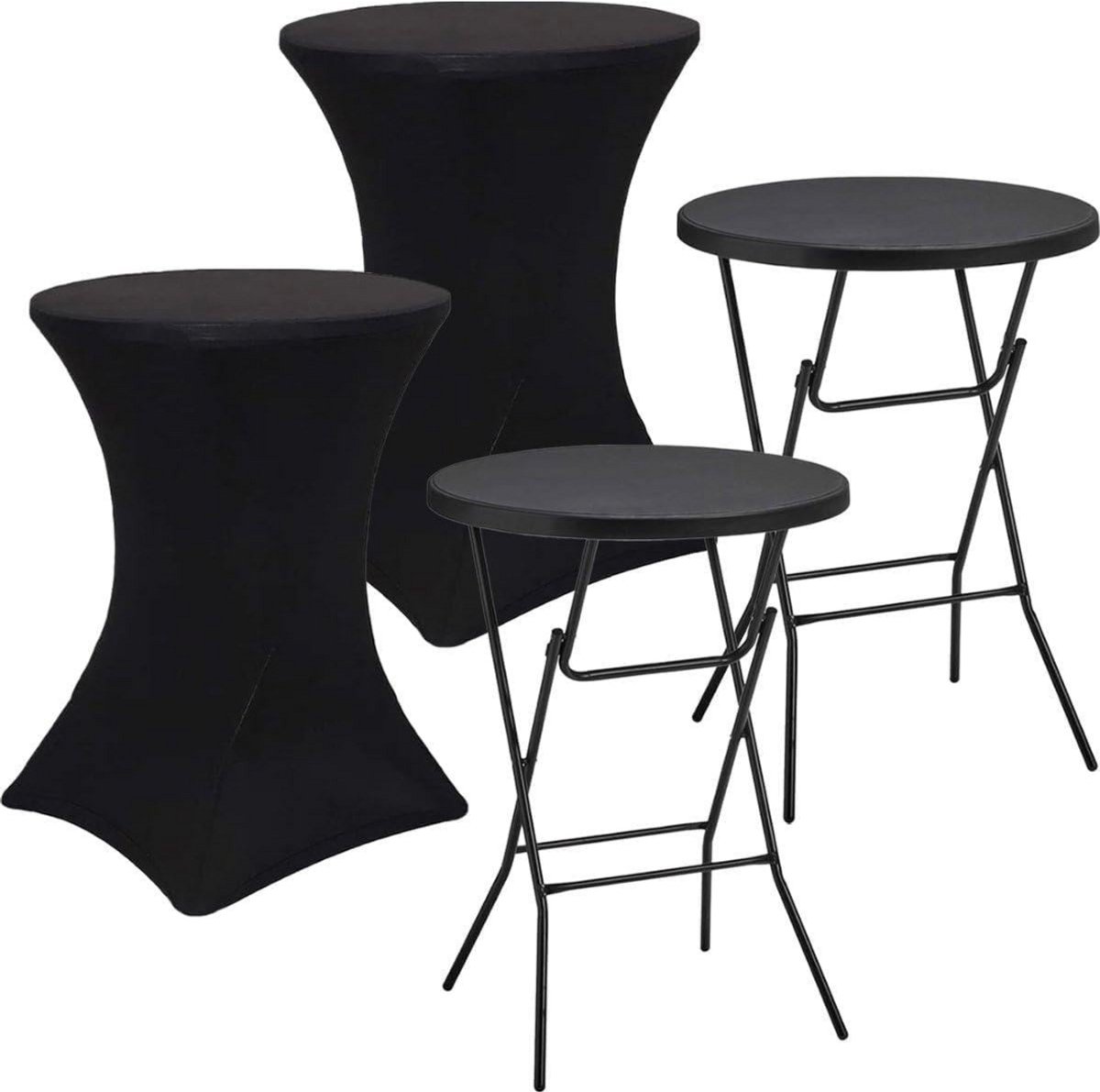 JMZR® Staantafel - Partytafel Inklapbaar - Statafel Rond - Stevig