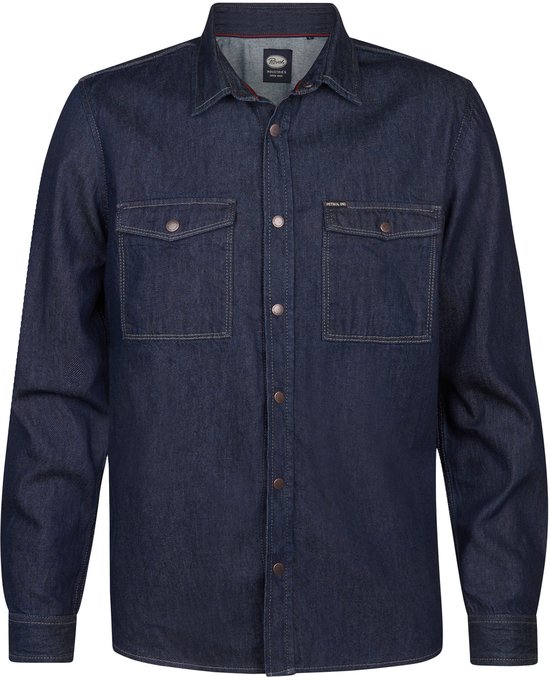 Petrol Industries - Heren Denim Overhemd Cody - Blauw - Maat L