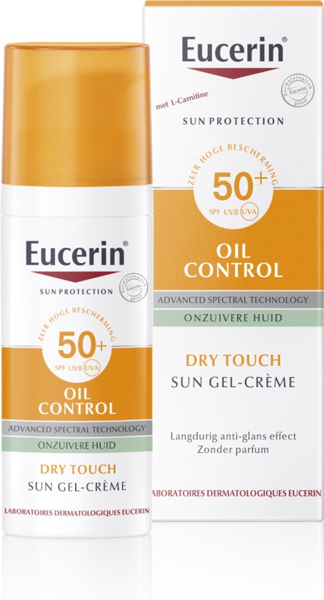 Eucerin Sun Oil Control Gel-Crème Zonnebrand Gezicht - SPF 50+ - Zonbescherming voor Vette en Acne-gevoelige Huid - 50 ml