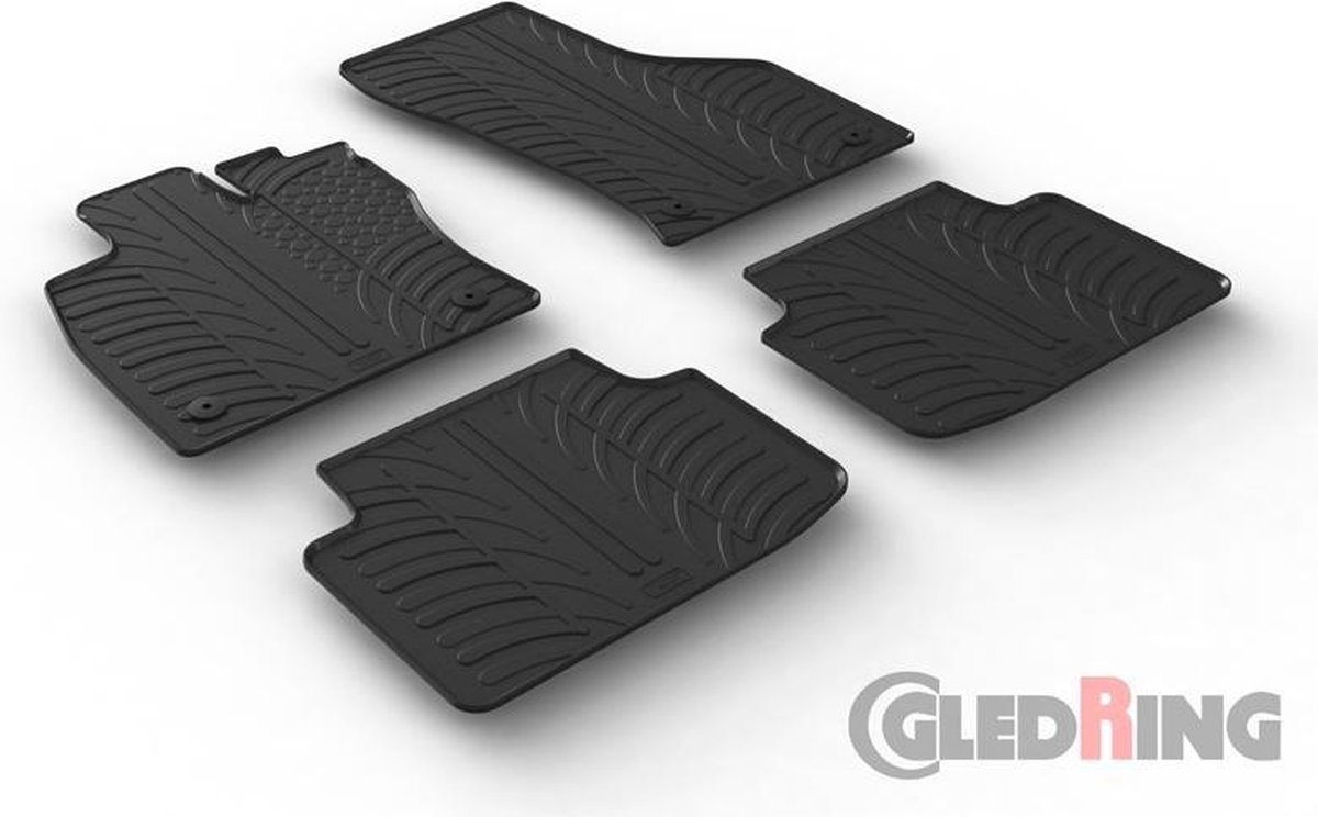 Gledring Rubbermatten passend voor Volkswagen Passat 3G Sedan/Variant 2014-(T profiel 4-delig + montageclips)