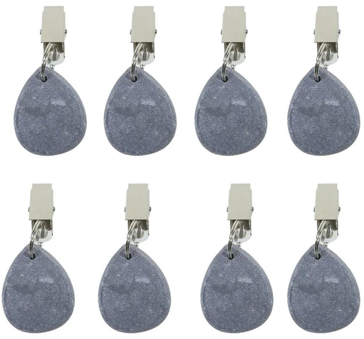 WiseGoods Premium Tafelkleedclip Set 4 Stuks Druppelvorm Grijs Marmer - Vast Tafelkleed Bevestiging - Tafelkleed Gewichten