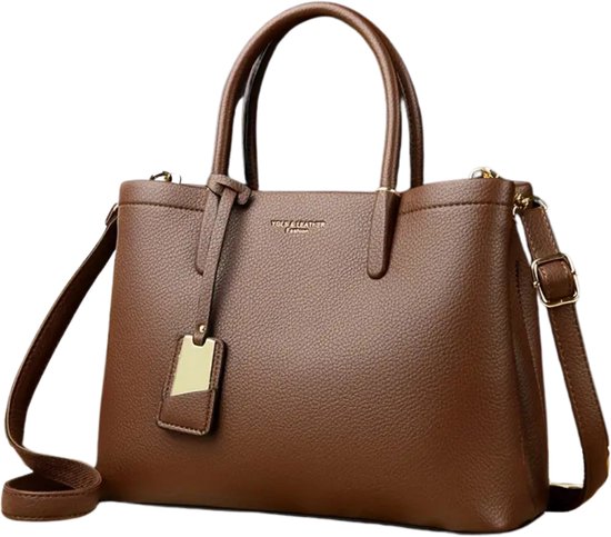 Medium Leren Damestas Retro Schooltas Buffelleer - Barneys Leather
