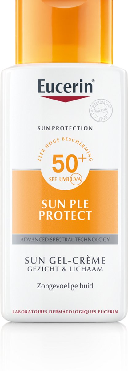 Goedkoopste Eucerin Sun PLE Protect Sun Gel-Crème Zonnebrand Gezicht en Lichaam - SPF 50 - Zonbescherming - 150 ml