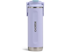 IGLOO - Flip ‘n’ Sip - Drinkfles - Drinkbeker - Lila -475ml- Thermosfles