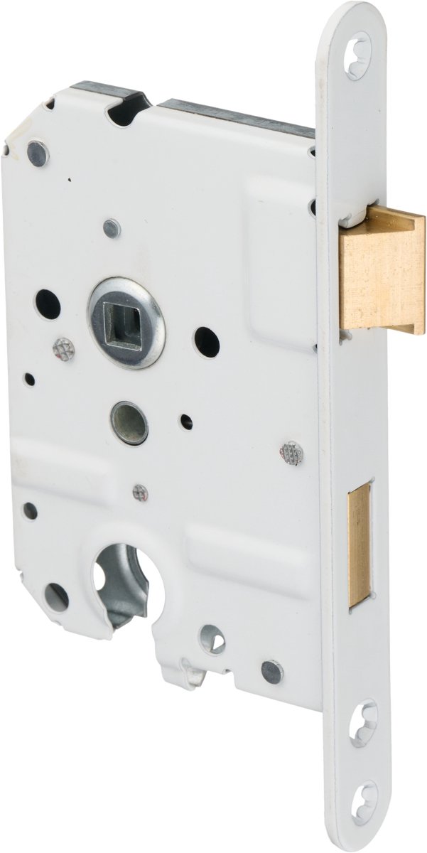 Ostiumhome® - Binnenwerk - Loopslot met Cilindergat - Witte Voorplaat - 20X174 mm - PC55