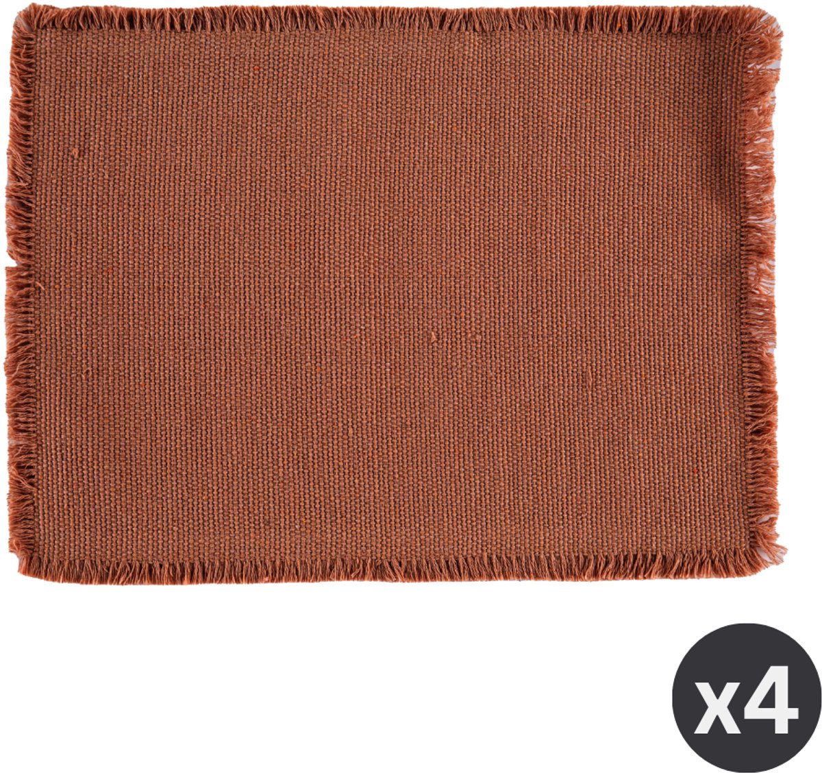 Tiseco - Placemat VERA - SET/4 - boho - stof - 33x45 cm, roodbruin