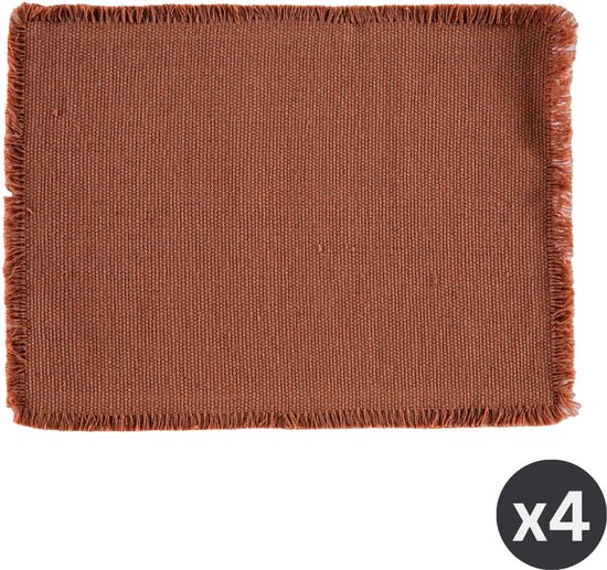 Tiseco - Placemat VERA - SET/4 - boho - stof - 33x45 cm, roodbruin