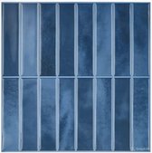TileTastic tegelstickers premium - Blauw - 10 stuks - Geschikt voor huurwoningen - Eenvoudig aanbrengen of verwijderen - Plaktegels keuken en badkamer