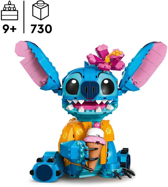 LEGO ǀ Disney Stitch, Jouet de Construction pour Enfants, Set avec Cornet de Glace, Figurine à Construire, Idée Cadeau pour Les Filles et Garçons Dès 9 Ans Fans du Célèbre Film Lilo et Stitch 43249