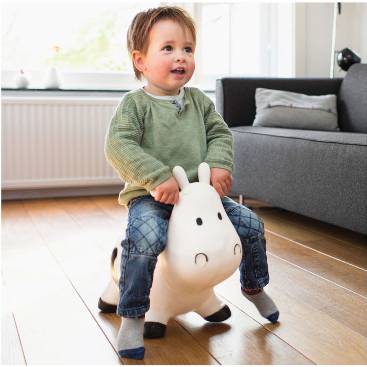 BS Toys Skippydier - Springkoe Jumpbal - Speelgoed Hopperbal - Jumping Dieren - Bounce bal koe - Kinderspeelgoed - Speelgoed 2 Jaar - Inclusief Pomp - Tot 50 kg Gewicht - Cadeau kind — afbeelding 7