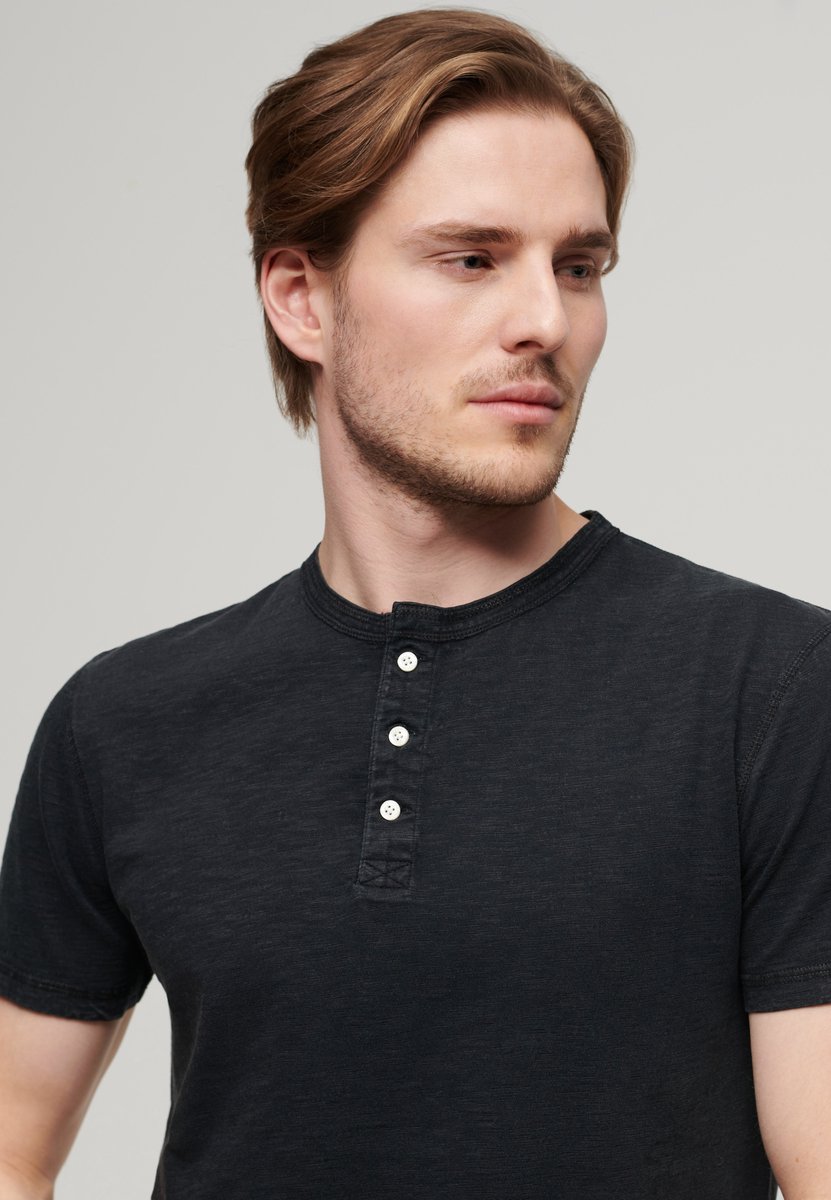 Superdry Kraagloos topje met korte mouwen Heren T-shirts Zwart