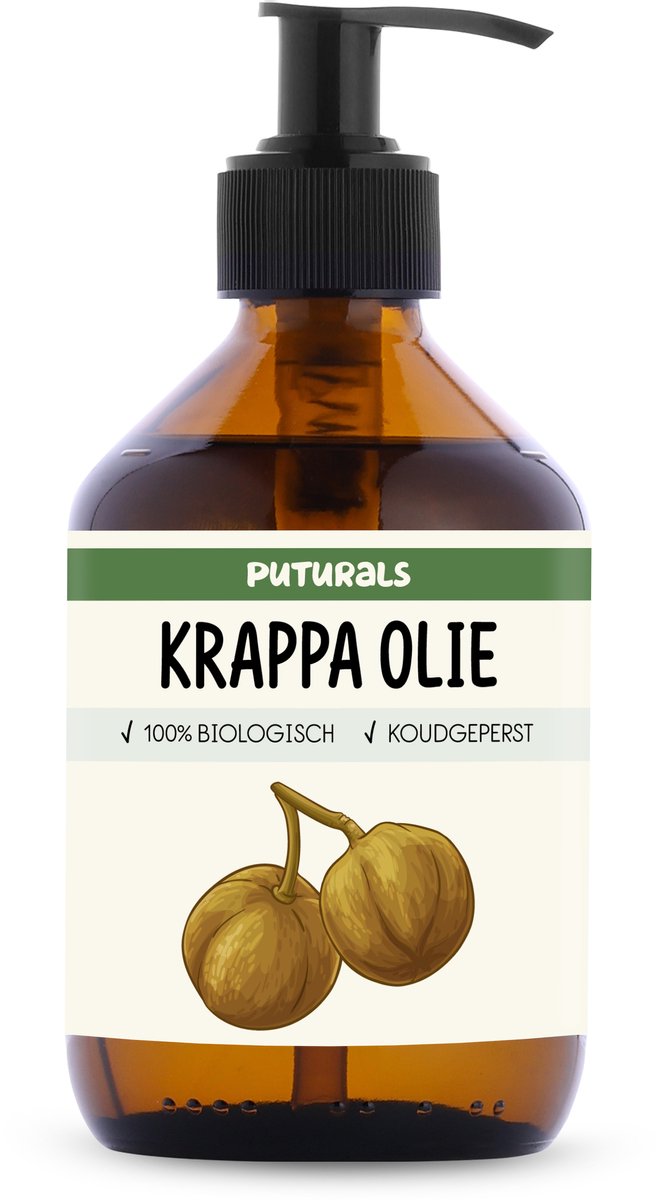 Goedkoopste Puturals Krappa Olie 100 Biologisch - 300ml - Koudgeperst en Puur - Krappa Olie voor Haar en Huid