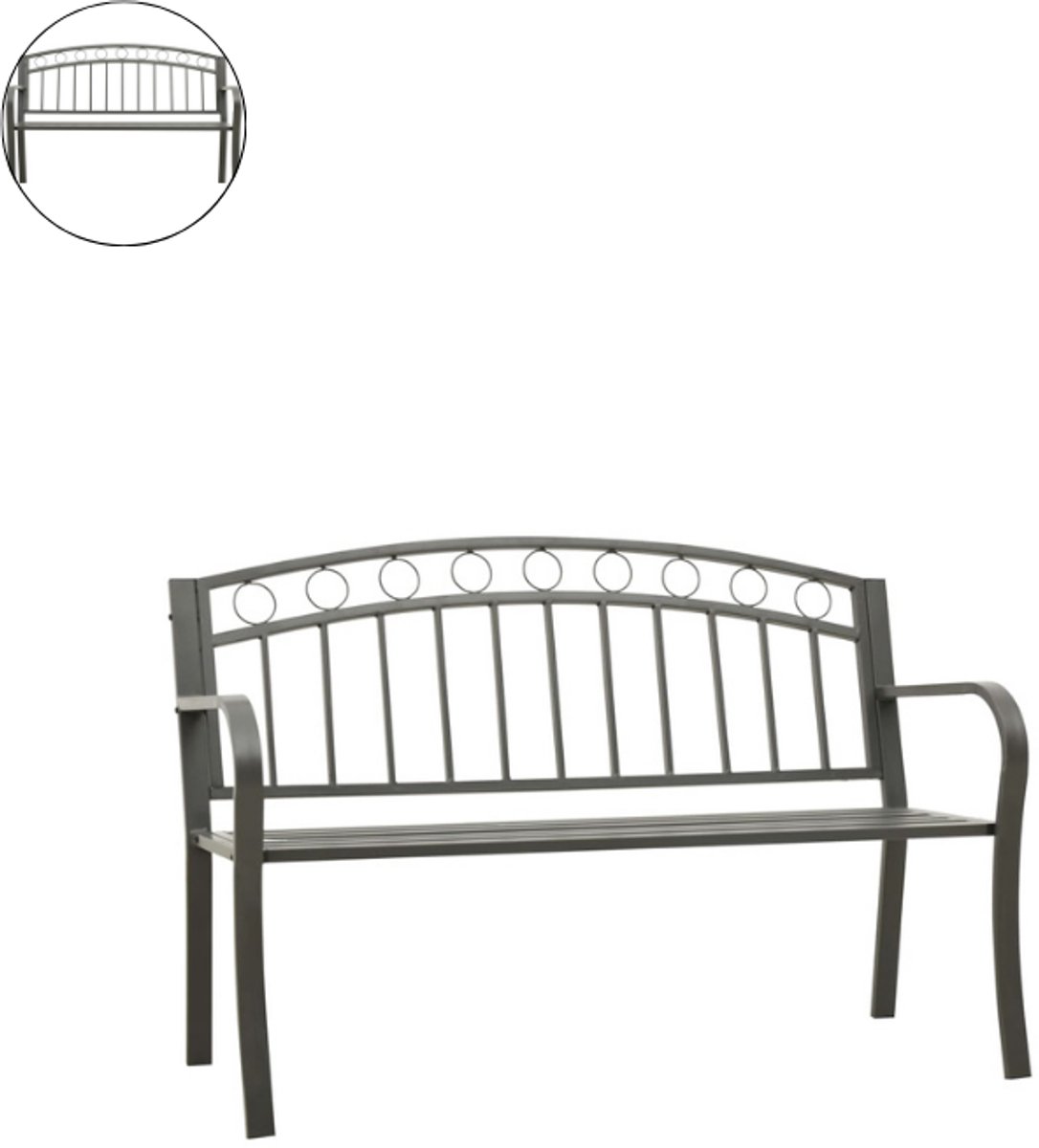 Tuinbank – Tuinbankjes weerbestendig - Tuinbanken - Loungebank - Balkon Set - Buitenbank - 2 personen - Grijs