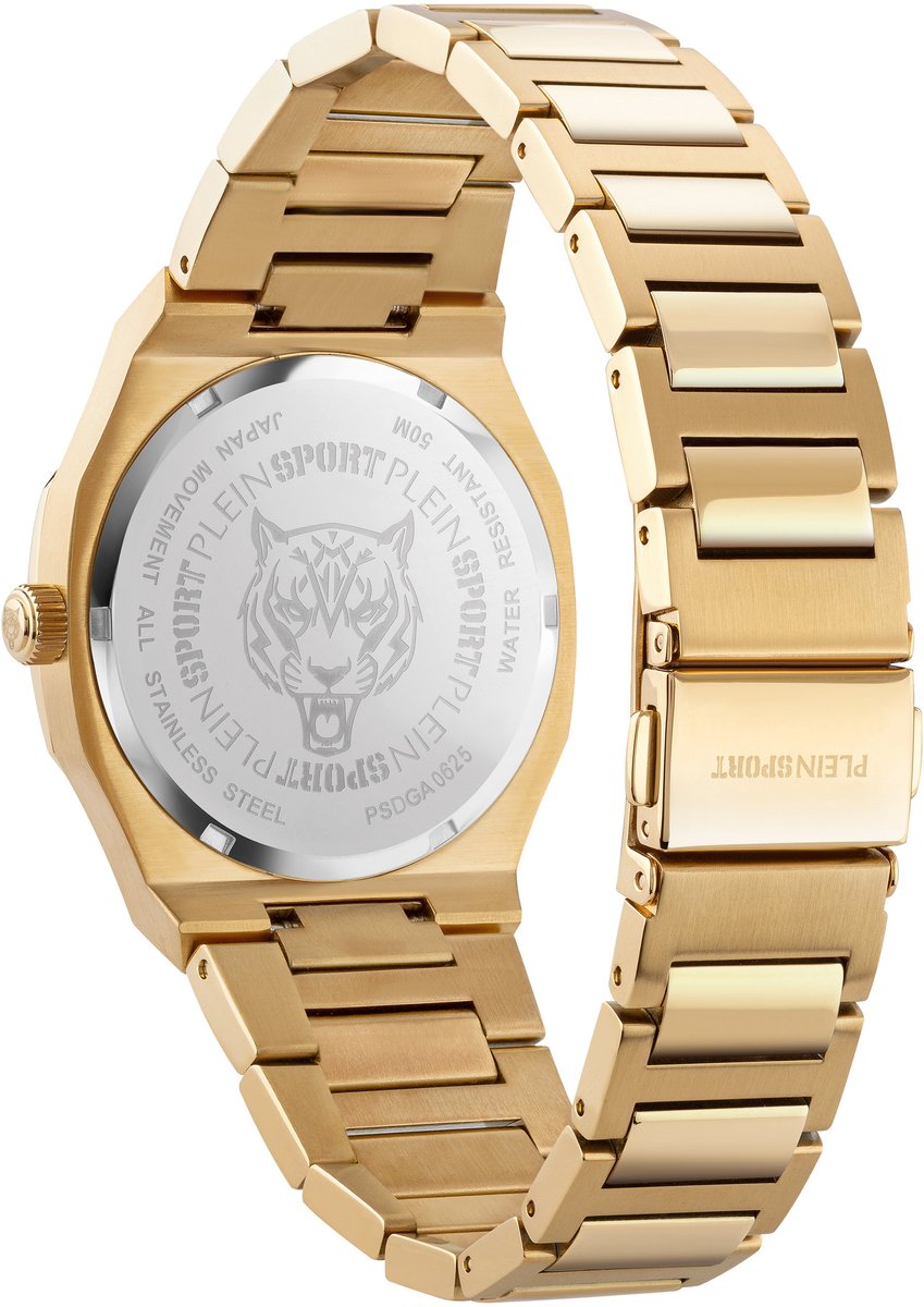 Plein Sport Metronaut 36 Mm Quartz Analoog Horloge Gouden Toon Case: 100% Stainless Steel | Armband: 100% Stainless Steel 36 PSDGA0325, PSDGA0525, PSDGA0625