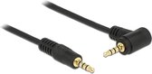 DeLOCK 3,5mm Jack 4-polig audio/video kabel AWG24 - haaks / zwart - 1 meter