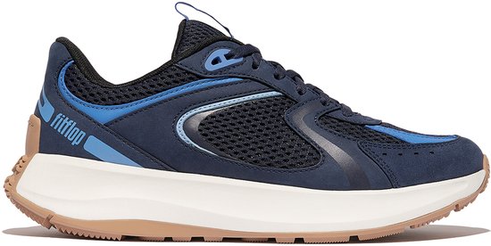 FitFlop F - Baskets pour femmes Mode Flow à plateforme en daim/maille/cuir BLEU - Pointure 40