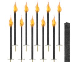 Aufun 10 Stuks Fakkels Voor Buiten Wax Fakkels Brandtijd 100 Min Fakkels Met Handbescherming En Extra Lange Handgreep
