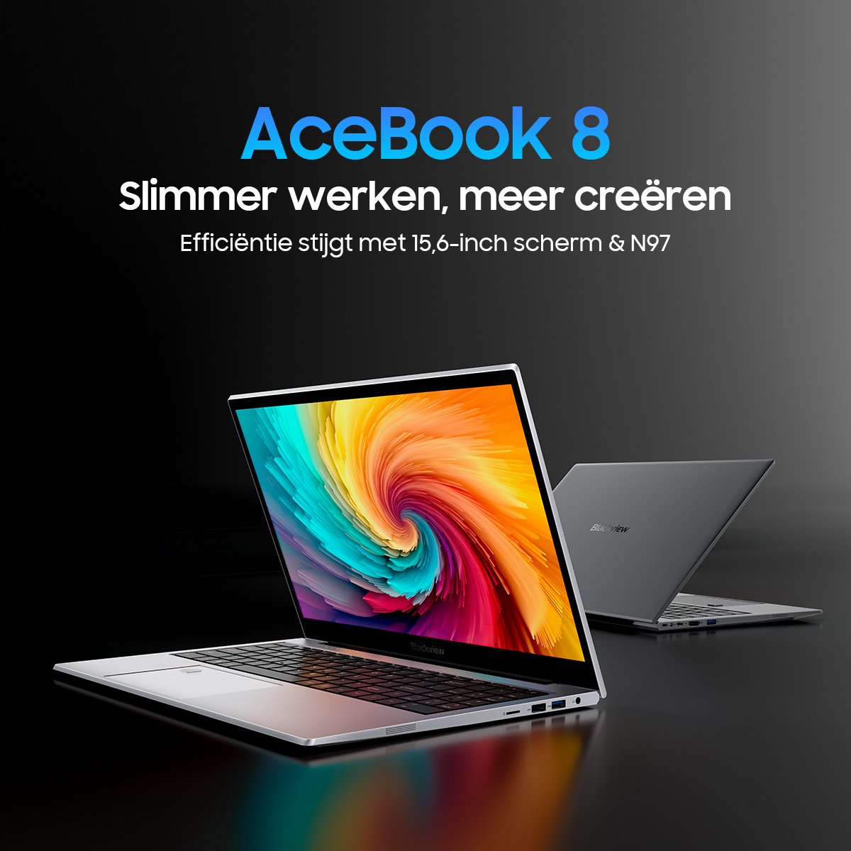 Blackview AceBook 8 Laptop - 15,6 inch Full HD - 16 GB RAM - 512 GB SSD - Intel N97 - Windows 11 Notebook - UHD Graphics - Grijs — afbeelding 7