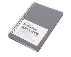 WiseGoods Premium Wachtwoordenboekje - A6 Password Organizer - Notitieboek Met Alfabet - Internet Website Adres Contacten - Grijs