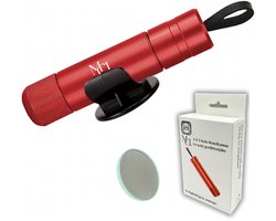 MCI® - Veiligheidshamer - Noodhamer - Auto Hamer - 2 in 1 Safety Hammer & Gordelsnijder - Inclusief Testglas & Zelfklevende Houder - Veilig Onderweg - Rood
